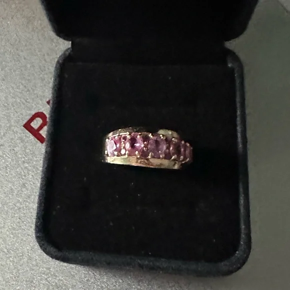 Solid 14Kt Gold Pink Sapphire Ring - Picture 6 of 15
